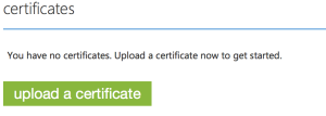 Upload a certificate
